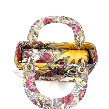 Lady Dior Mini Embroidered Phoenix Cloth Multicolor Handbag