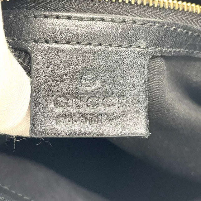 Gucci Jackie Vintage Large Black Suede Leather Ringlets Decoration