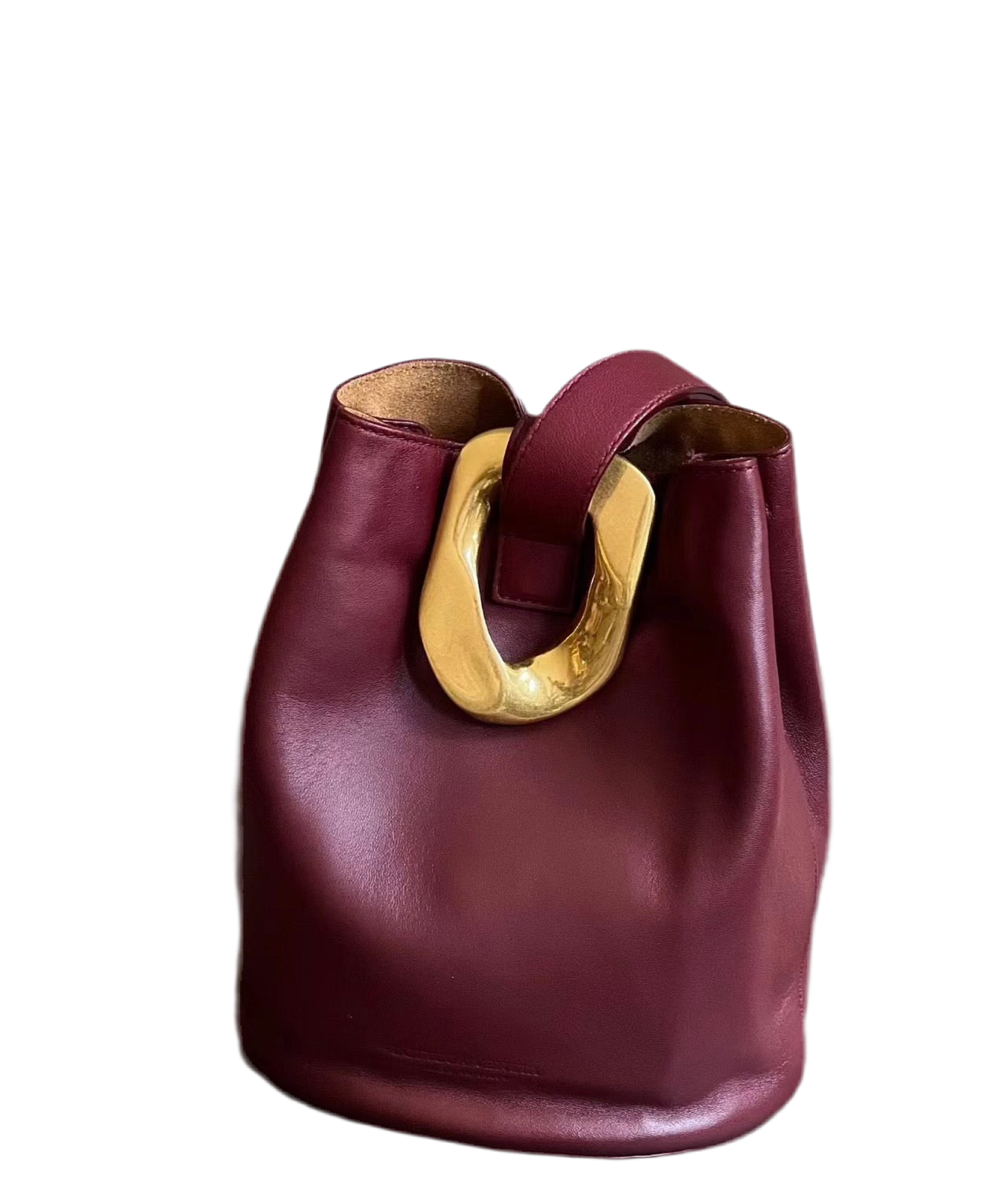 Bottega Veneta Drop Burgundy calfskin leather Gold Hardware Wristlet Clutch-Luxbags