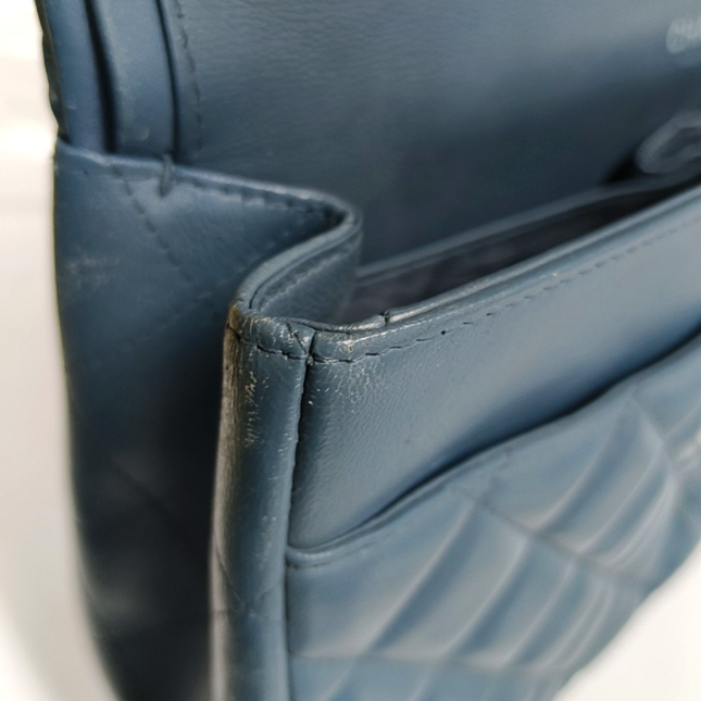 Chanel Classic Flap Jumbo Large Blue Lambskin Leather, 2012-2013
