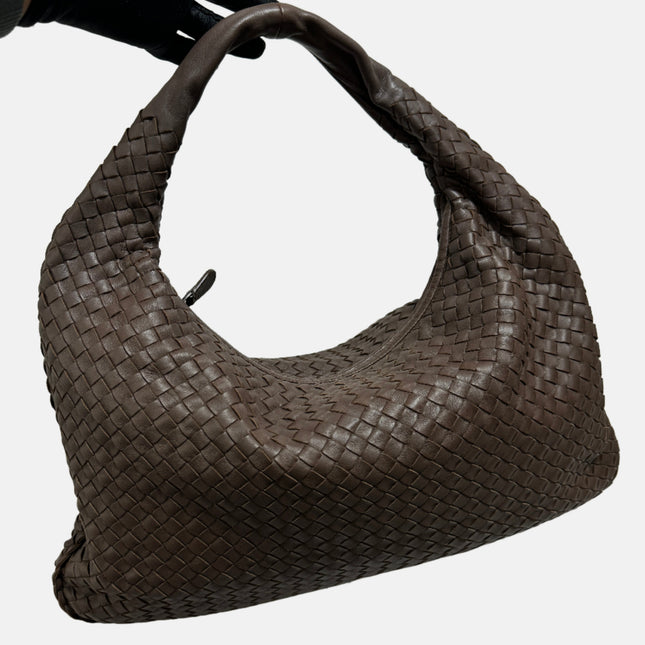 Bottega Veneta Hobo Bag Large Chocolate Brown Lambskin leather 47cm-Luxbags