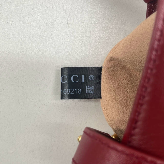 Gucci Jackie 1961 Mini Red Burgundy Leather Bag
