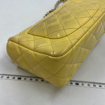 Chanel Classic Flap Rectangular Mini Yellow Patent Leather Silver HW, 2014-2015