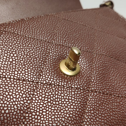 Chanel Vintage Medium Iridescent Brown Caviar Leather Shoulder Bag Gold Hardware