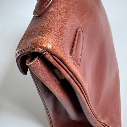 Hermes Kelly 35 Vintage Brown Box Calfskin Leather Gold Hardware 1995 With Strap Lock Key n Clochette