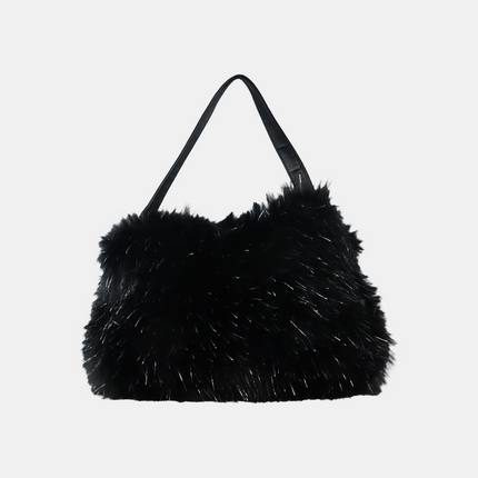 Sold Fendi Baguette Black Furry Pink Interior Shoulder Bag