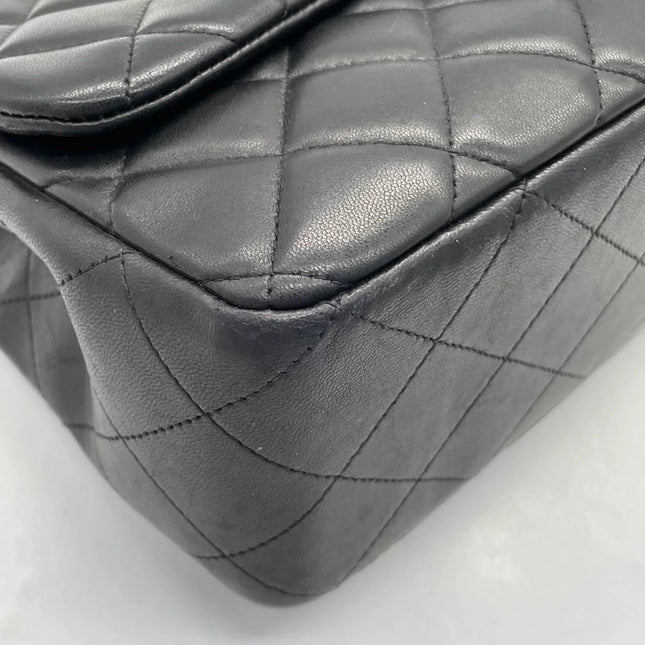 Chanel Classic Flap Jumbo Black Lambskin Leather Single Flap Gold Hardware 2010-11