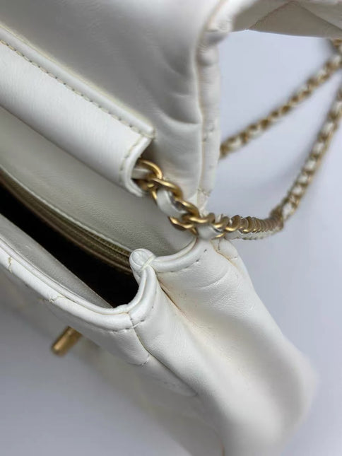 Chanel White Quilted Lambskin Double Side Pack Bags Aged Gold Hardware 2019