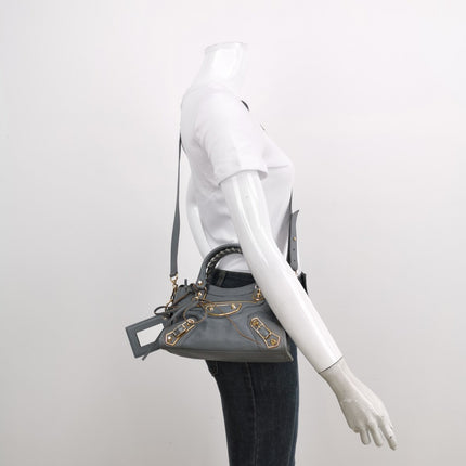 Sold Balenciaga City Bag Grey with Gold hardware Mini Crossbody Bag