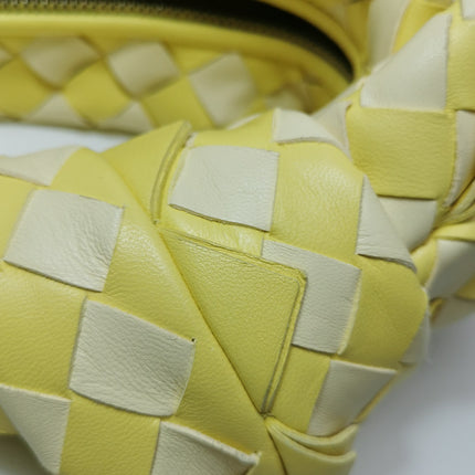 Bottega Veneta Teen Jodie Yellow White Checkered Intrecciato Leather