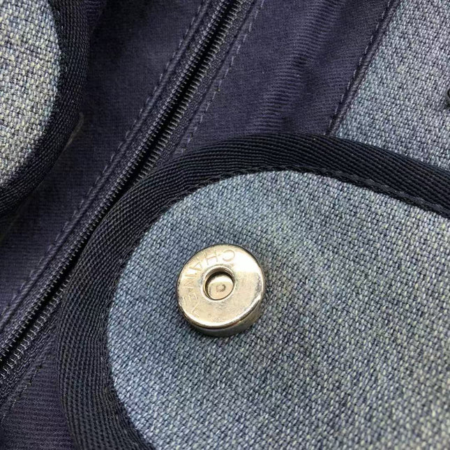 Chanel Deauville Tote Medium Navy Denim Top Handle 2012