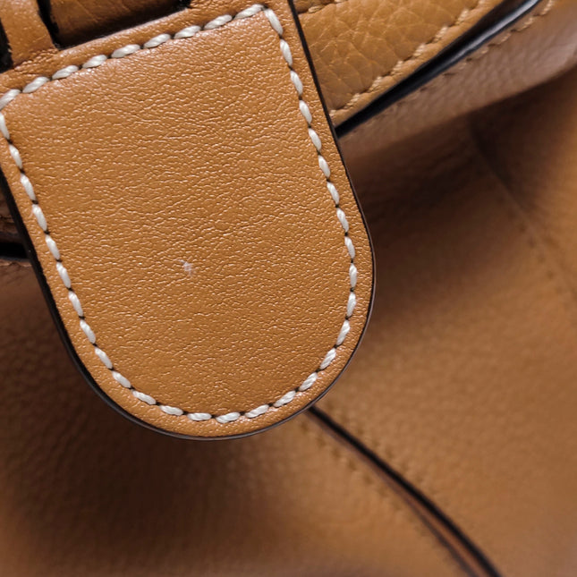 Loewe Puzzle Medium Brown Leather with Embroidered Multicolor Strap