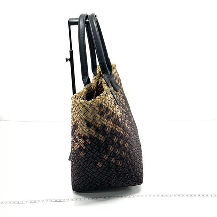 Bottega Veneta Cabat Large Intreccio Black and Transparent Leather and PVC Tote Bag