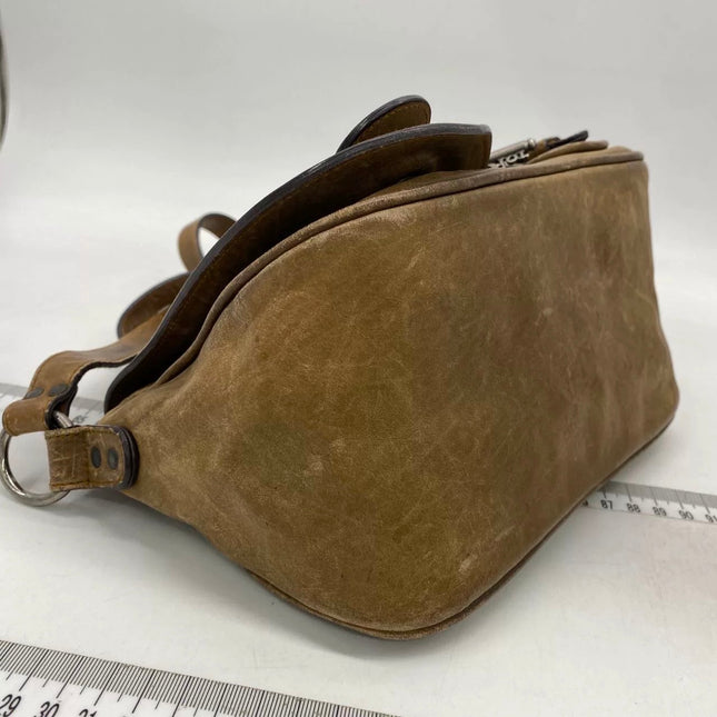 Dior Vintage Gaucho Mini Brown Leather Crossbody Bag 2006