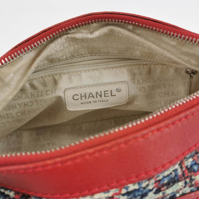 Chanel Tweed with Red Clover Charm Shoulder Bag