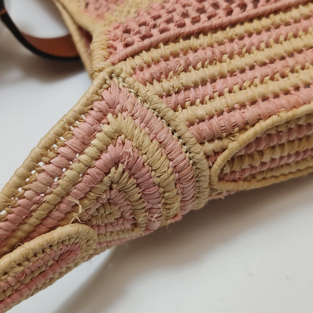 Gucci Jackie 1961 Wicker Bag Pink Gold Hardware Leather Strap