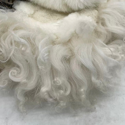 Fendi White Fur FF Logo Flap Shoulder Bag