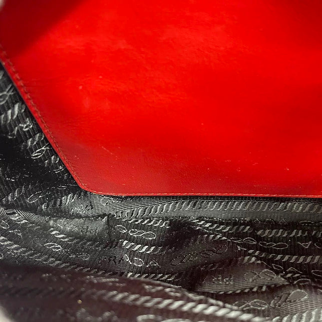 Prada Cleo Red Leather Shoulder Bag