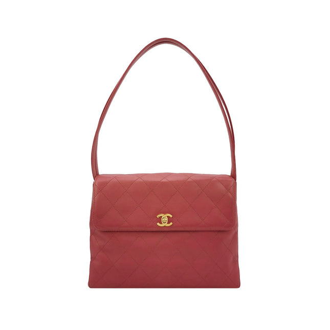 Chanel Kelly Vintage Top Handle Bag Lambskin Leather 24k Gold Hardware-Luxbags