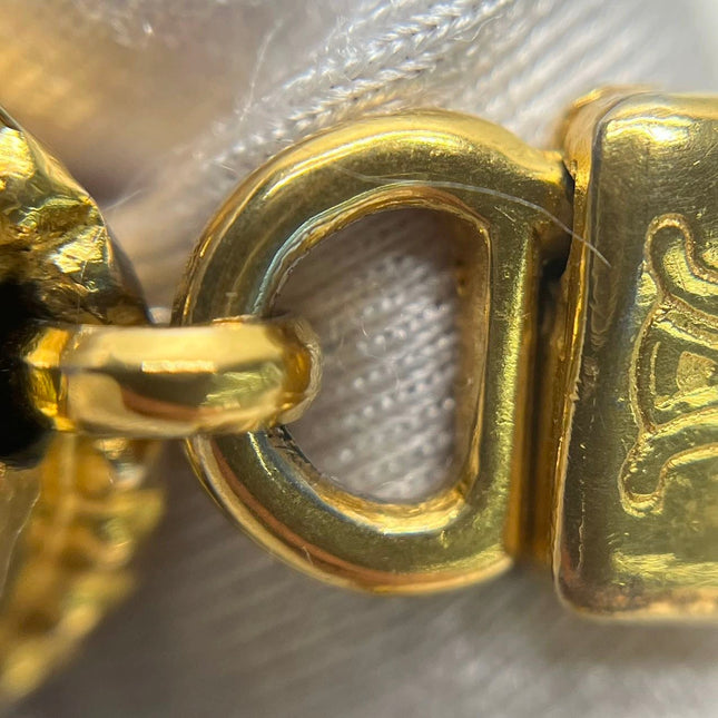 Celine 1990s Gold-tone Triomphe Planet Link Charm Bracelet