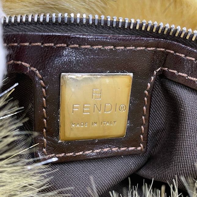 Sold Fendi Baguette Yellow Furry Shoulder Bag