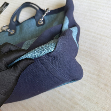 Chanel Deauville Tote Medium Navy Denim Top Handle