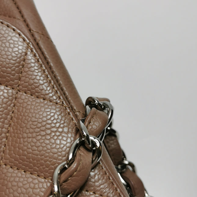 Chanel Classic Flap Jumbo 2009 Coffee Brown Caviar Leather Single Flap Silver Hardware