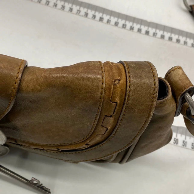 Dior Vintage Gaucho Mini Brown Leather Crossbody Bag 2006