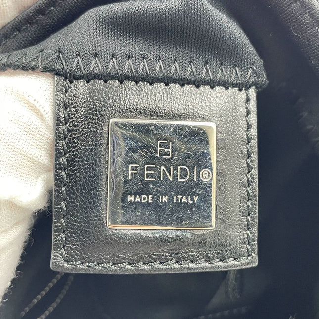 FENDI Baguette Vintage Black Cloth Silver Hardware