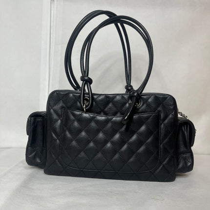 Chanel Cambon Multi-pocket Ligne Reporter Bag Medium Black Calfskin Leather