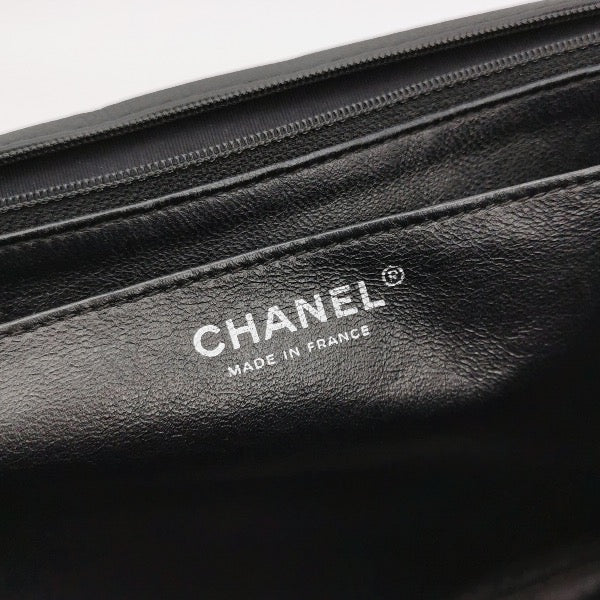 Chanel Classic Flap Maxi Black Soft Caviar Leather Silver-tone Hardware Giant CC Logo