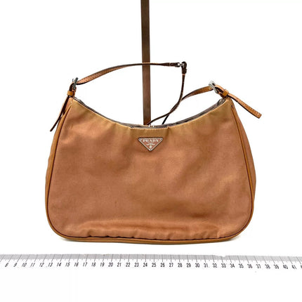 Prada Cleo Caramel Brown Nylon Shoulder Bag-Luxbags
