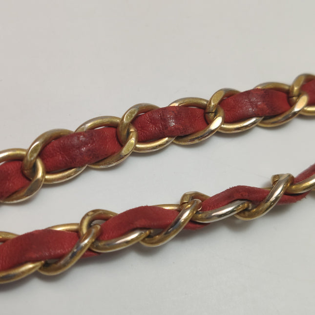 Chanel Seasonal Flap Medium Red Lambskin Leather Valentine Marine Charms