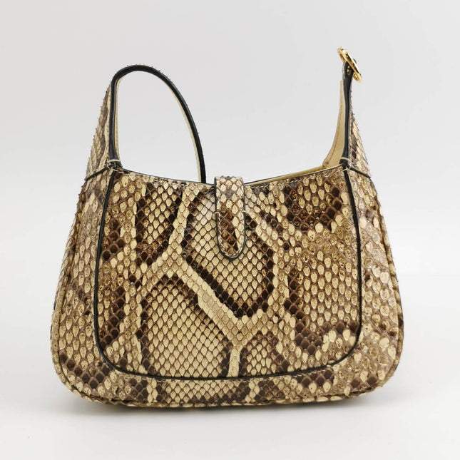 Sold Gucci Jackie 1961 Mini Python-skin Leather Bag with Adjustable Strap Size Multicolor