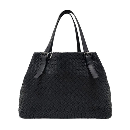 Bottega Veneta Cesta Shopper Tote Intrecciato Black Leather Large 50cm-Luxbags
