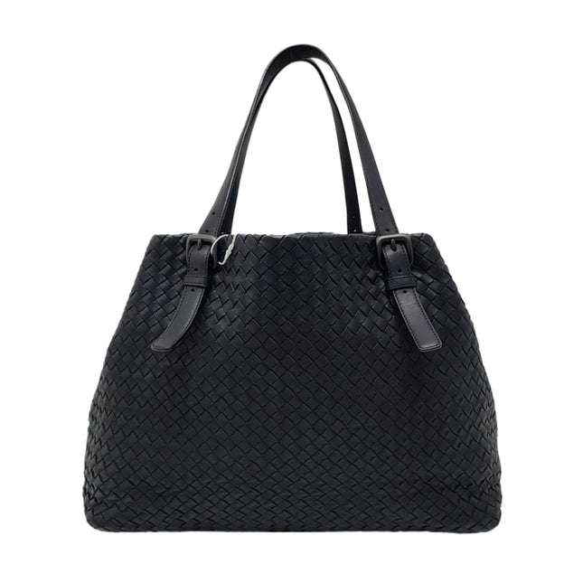 Bottega Veneta Cesta Shopper Tote Intrecciato Black Leather Large 50cm-Luxbags