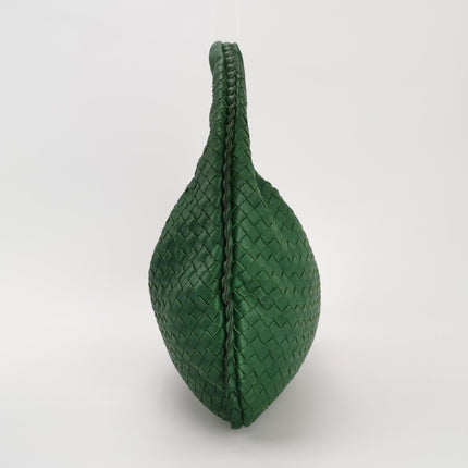 Bottega Veneta Veneta Hobo Green Intrecciato Leather Medium 40cm