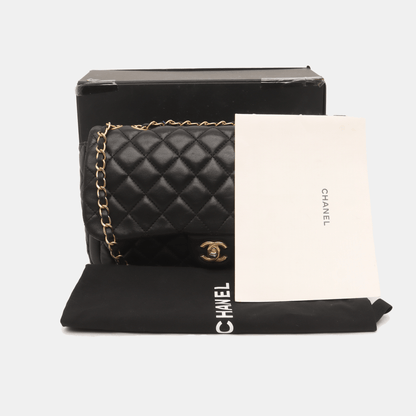 Chanel Now and Forever Large Flap Bag Black Lambskin Gold HW, 2013-14