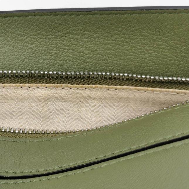 Sold Loewe Puzzle Mini Green Calfskin Leather Crossbody Bag