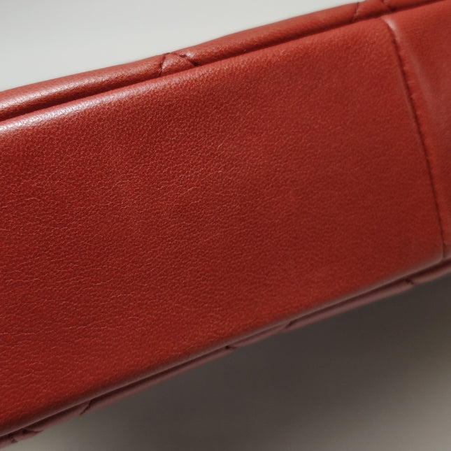Chanel Diana CC Flap Bag Large Red Lambskin Leather 2014-2015