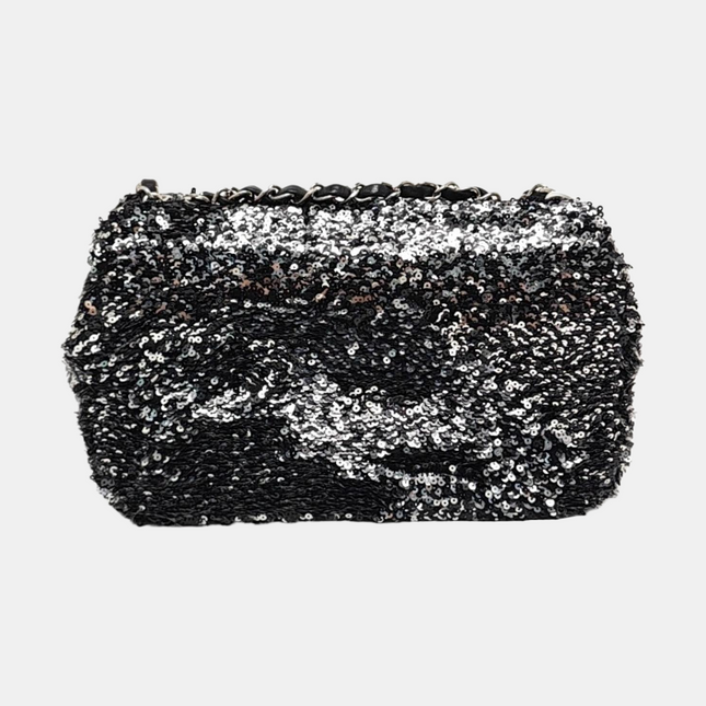 Chanel Mini Flap Bag Mini Black Glitter Sequins