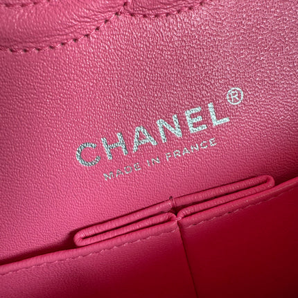 Chanel Classic Flap Medium Double Flap Pink Jersey Silver Hardware 2014
