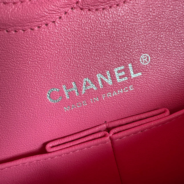 Chanel Classic Flap Medium Double Flap Pink Jersey Silver Hardware 2014
