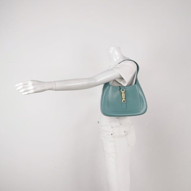 Gucci Jackie 1961 Small Blue Leather Bag with Adjustable Strap