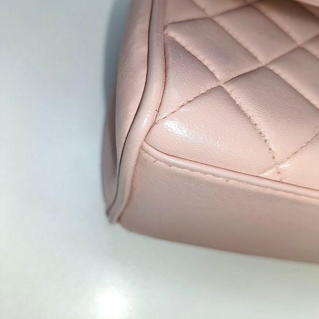 Chanel Vintage Top Handle Trendy CC Kelly Flap Bag Pink Cannage Lambskin Leather 24k Gold Plated Hardware