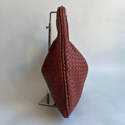 Bottega Veneta Veneta Hobo Medium Brick Red Intrecciato Leather Bag 47cm