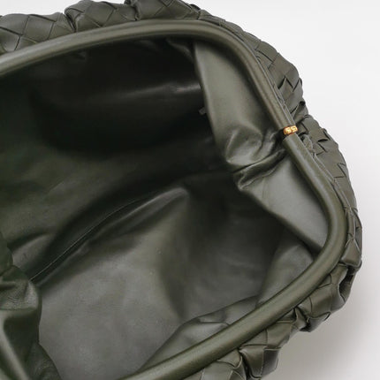 Bottega Veneta Pouch Large Intrecciato Dark Olive Green Calfskin Leather