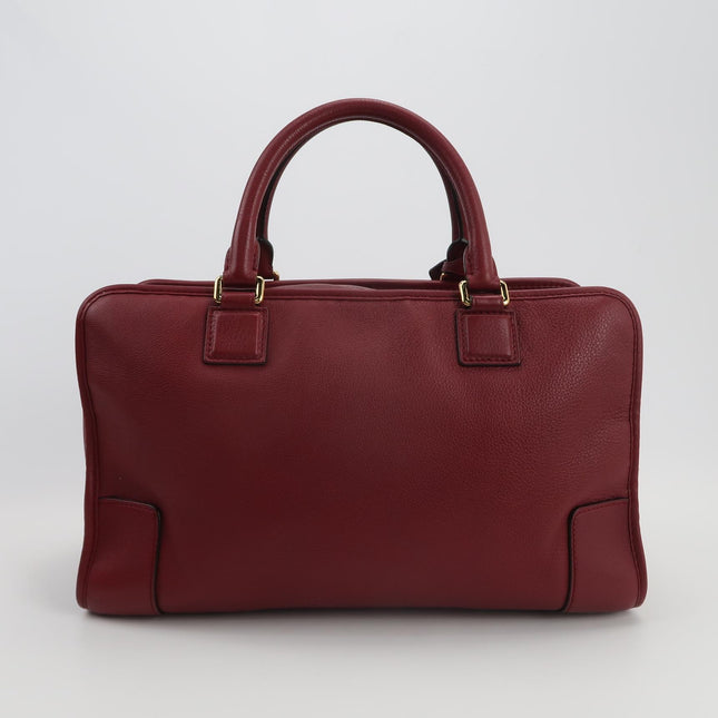 Loewe Amazona 36 Medium Burgundy Leather Dragon Lock Gold-tone Hardware