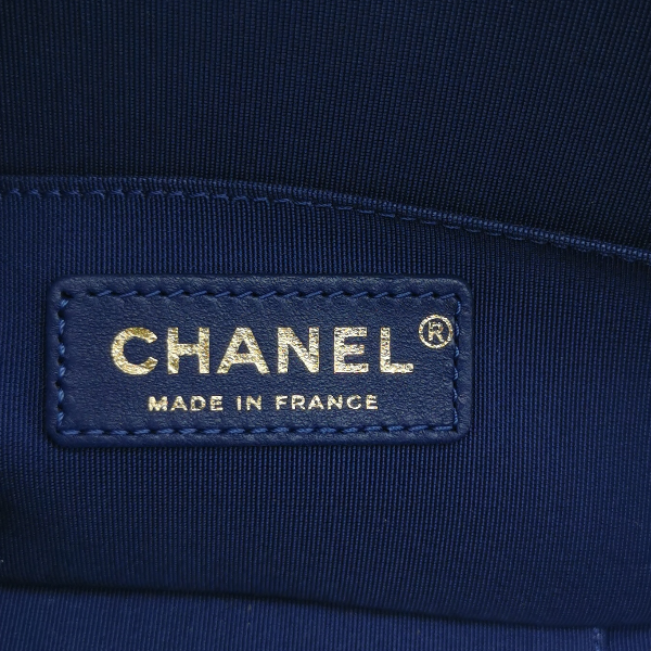 Sold Chanel White and Blue Small Crumpled Calfskin Vanity Case Crossbody Bag
