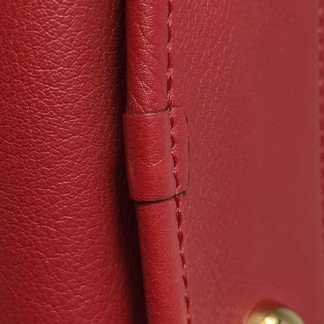 Loewe Amazona 36 Medium Red Leather Horse Lock Gold-tone Hardware